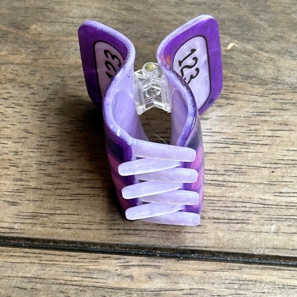 NEW ✏️ Piper k Back To School Purple Calculator 123 Large Hair Clip - Picture 2 of 4